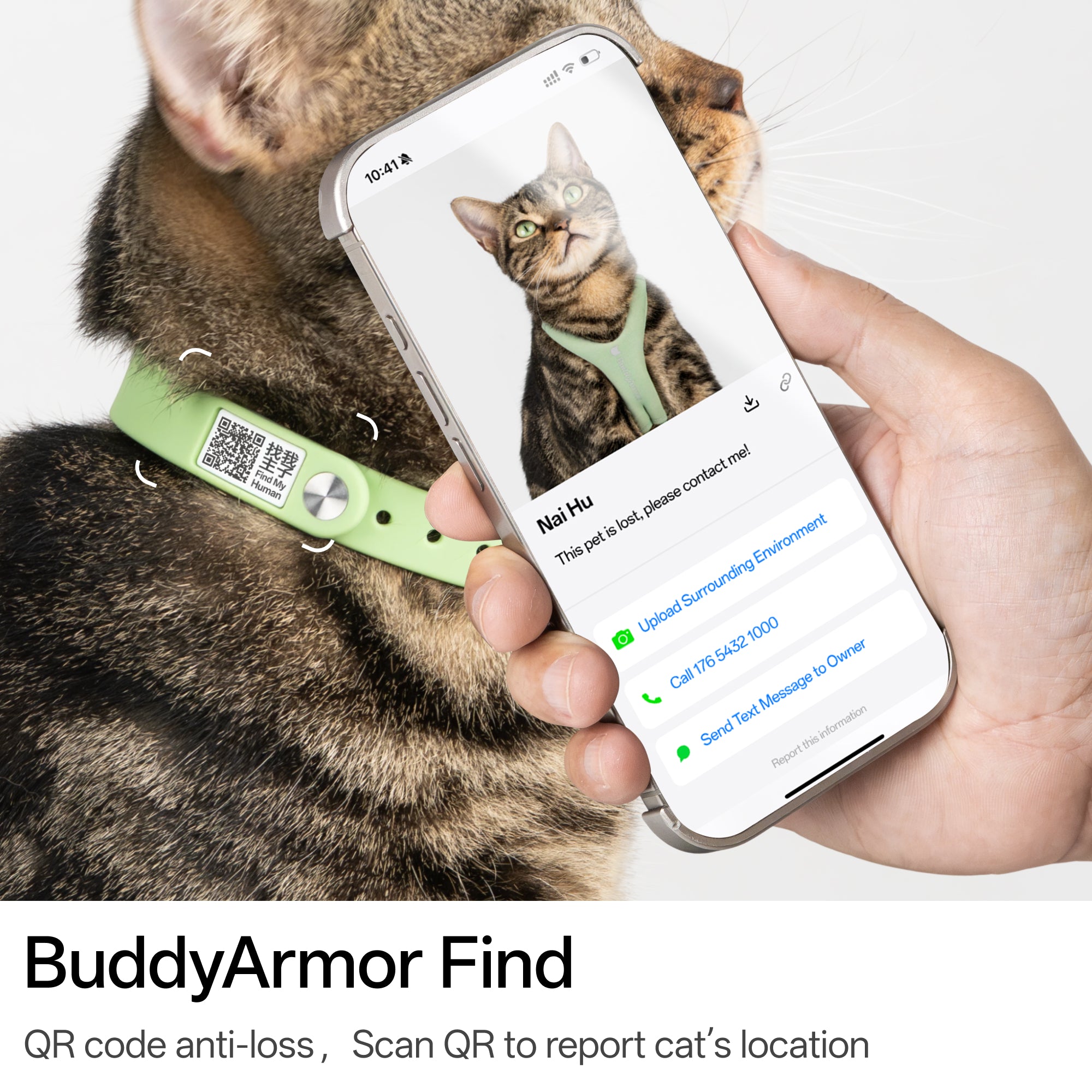 Anti-Choke AirTag Cat Collar G2 (QR)