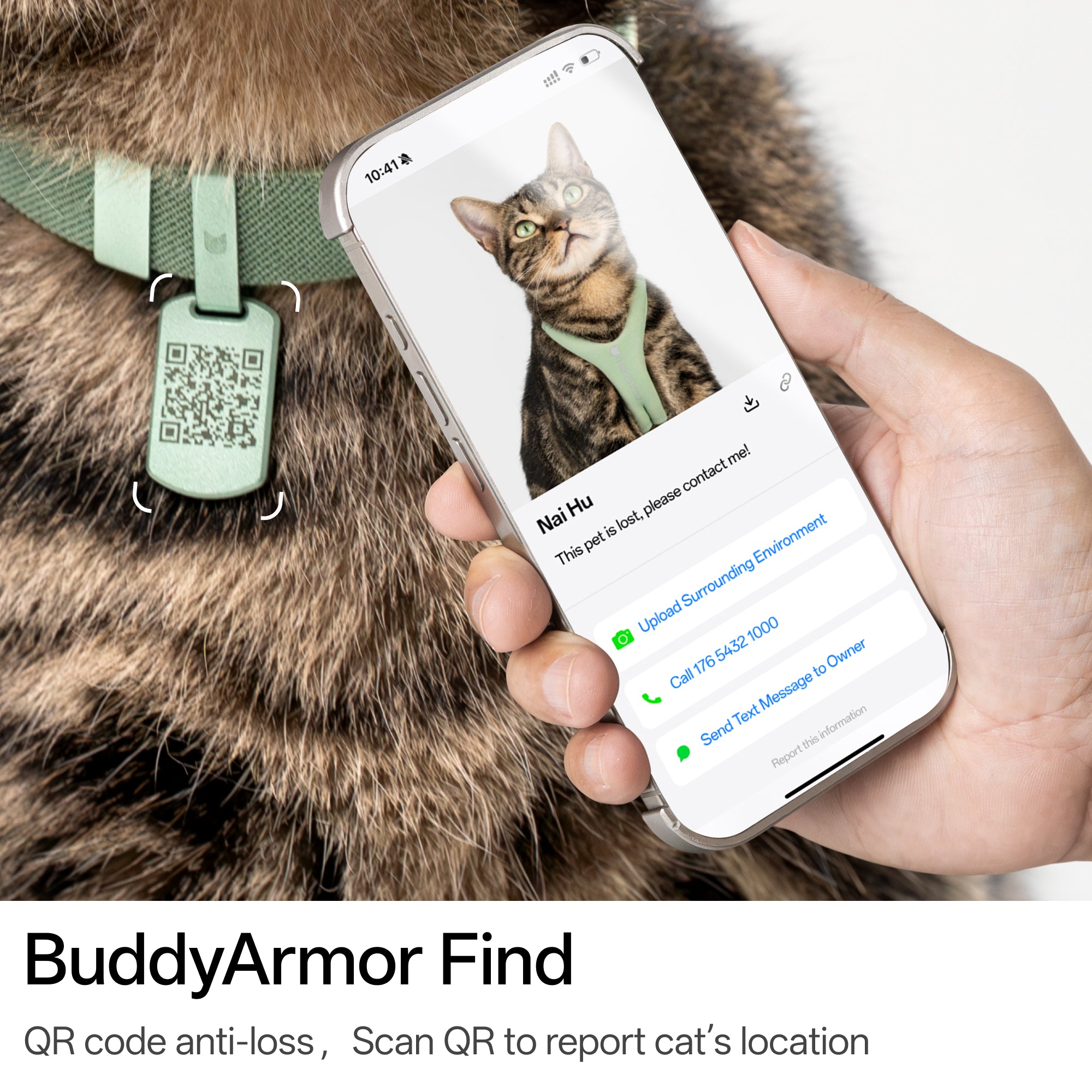 Anti-Lost QR Tag (Metal) Cat Collar KIT